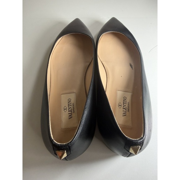 Valentino Garavani Flats Size 36.5 Black Stud On Heel - Picture 4 of 9